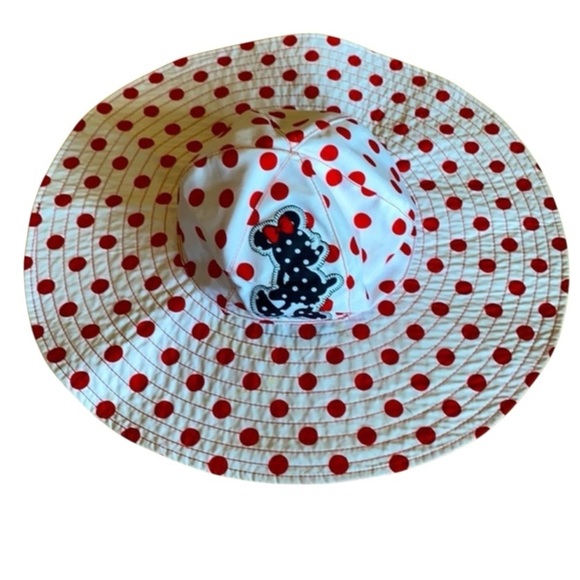 Disney Parks Reversible Minnie Mouse  PolkaDot Foldable wide brim Floppy Sun Hat - Picture 3 of 9